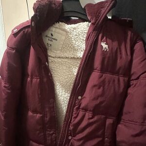 Abercrombie Kids Burgundy Puffer Jacket